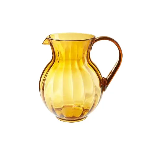 GET P-4090-PC-A Tahiti Pitcher, 90 Oz (8.75" Dia x 8.75" H), Amber Polycarbonate Handle - Dozen