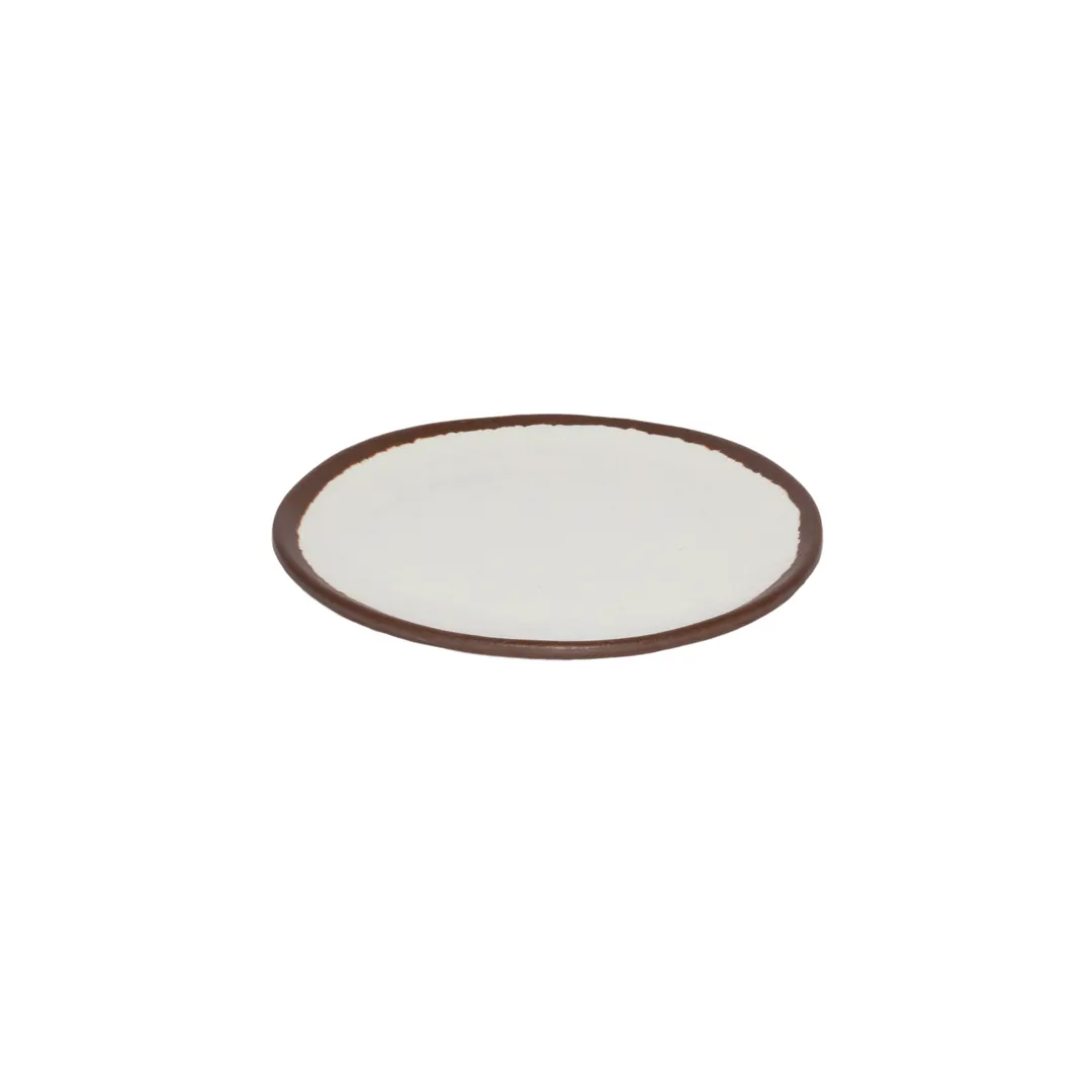 GET P-55-CRM Bread/Side Plate, 5-1/2" Dia., Small Round Melamine, Cream Trim, BPA‑Free - 1 Dozen