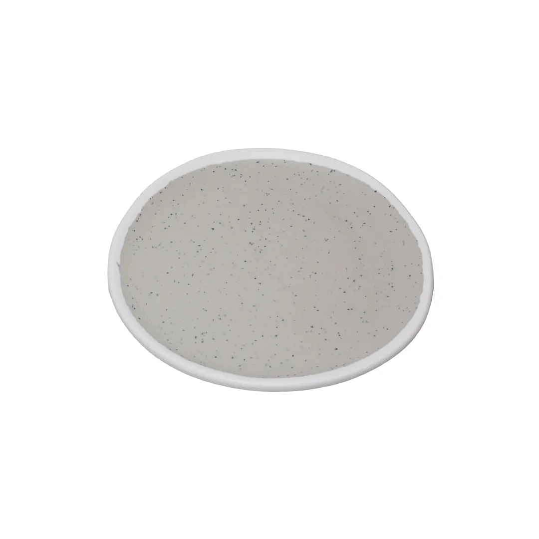 GET P-55-DVG Bread/Side Dish Plate, 5-1/2" Dia., Melamine, Dove Gray Trim, NSF, BPA-Free - 1 Dozen