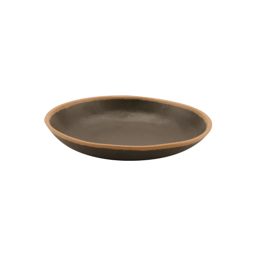 GET P-75-BR Pottery Market Bread/Side Plate, 7.5" Round Melamine, Brown Dishwasher Safe - Dozen