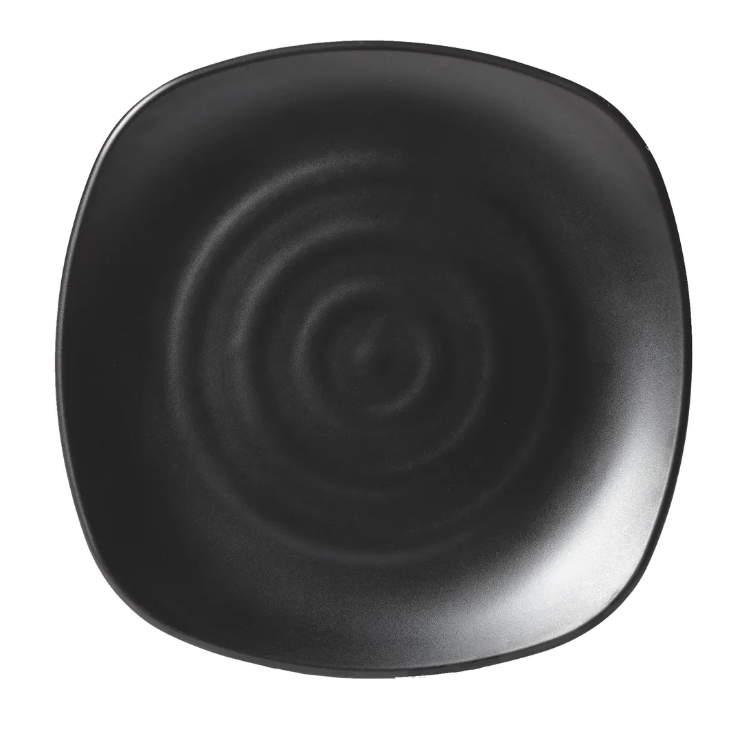 GET P-875-BK Nara Plate – 9" Square Black Melamine Coupe, BPA‑Free, Dishwasher Safe - Dozen