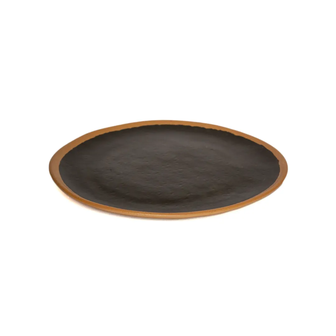 GET P-90-BR - Dinner Plate, 9" Round, Brown Clay Trim, Melamine, Dishwasher Safe - 1 Dozen