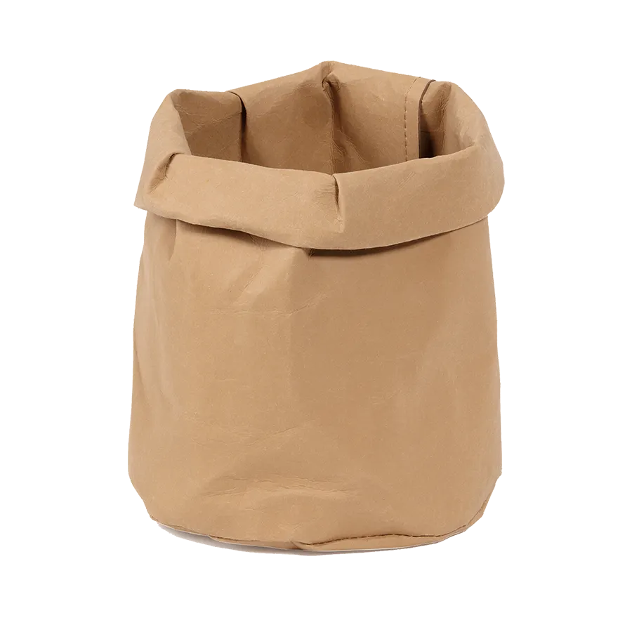 GET P-BAG6-T Tan Paper Bag/Bread Basket, 6" Dia. x 8-1/2"H, Washable Reusable Fiber - Set