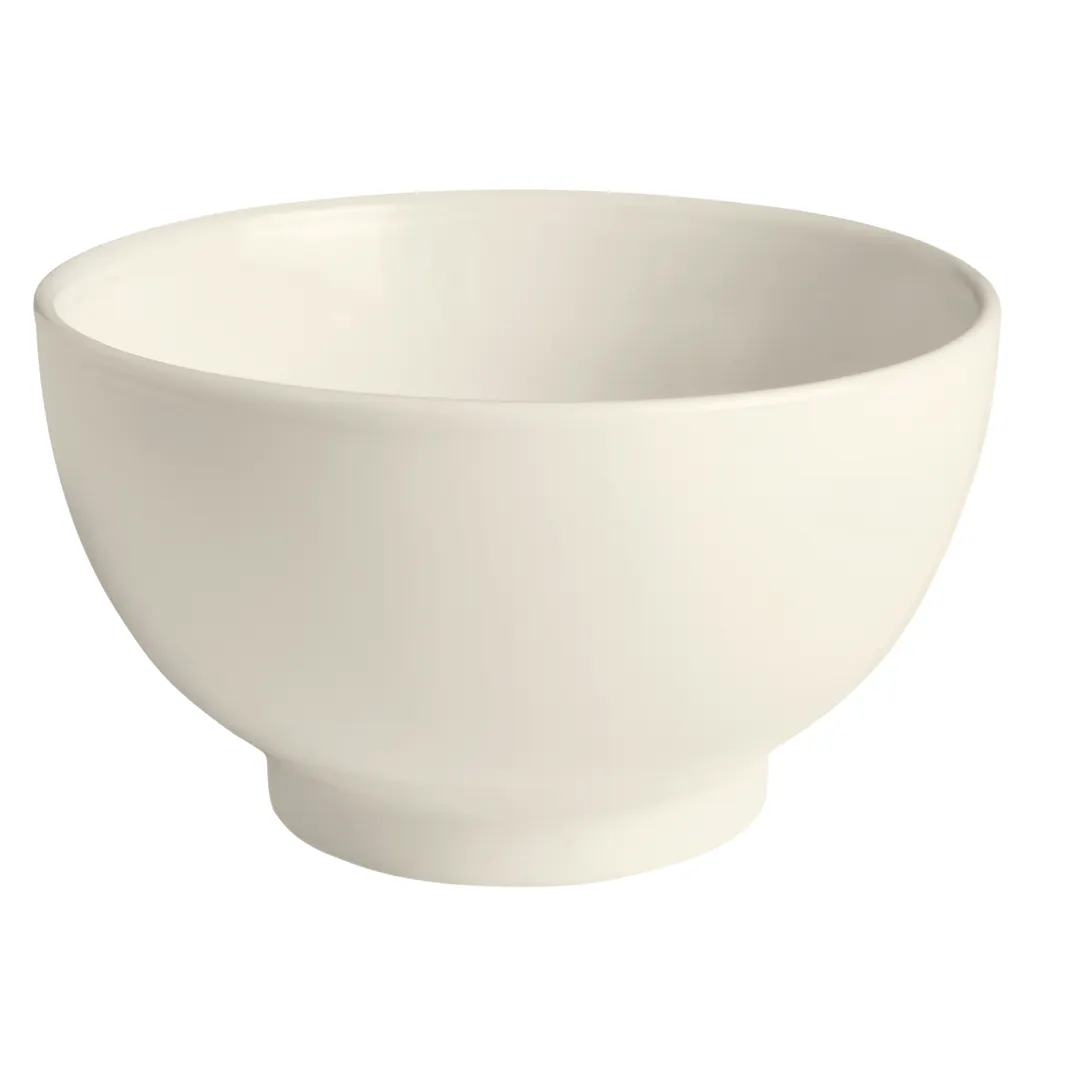 GET PA1101525424 Round Porcelain Bowl, 24 Oz (5-2/3" Dia.), White, Footed, Rolled Edge - 1 Dozen