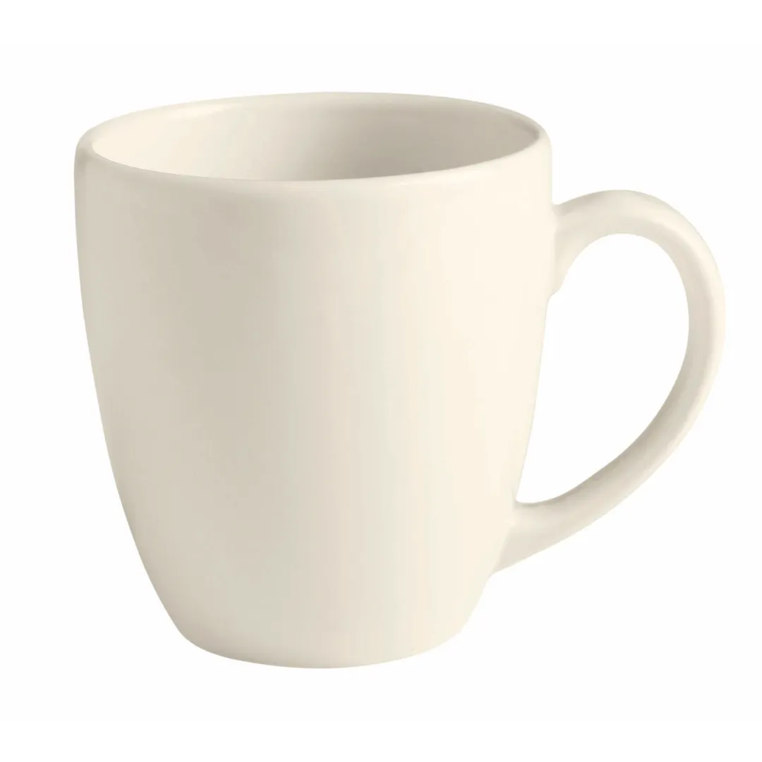 GET PA1101526424 Mug, 13.3 Oz (5-1/8") Handle, Non-Stackable, Bright White Porcelain - Dozen