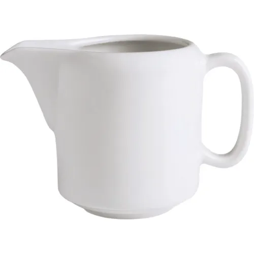 GET PA1101708512 Creamer Pitcher, 8.6 Oz Porcelain Jug, Bright White, Handle, Stackable - Dozen