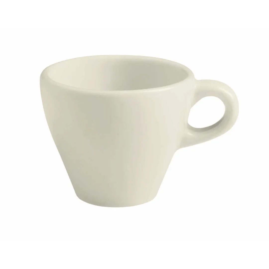 GET PA1101804324 Cappuccino Cup, 5.5 Oz (4-1/3”), White Porcelain Stackable Microwave Safe - 1 Dozen