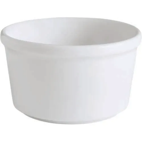 GET PA1101807224 Ramekin, 3.4 Oz., 3" Dia., Small, Round, Rolled Edge, Porcelain, White, 1 Dozen
