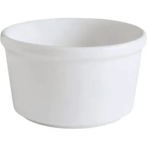 GET PA1101807324 Ramekin, 6.4 Oz., 3-2/3" Dia., Round, Rolled Edge, Porcelain, White - 1 Dozen