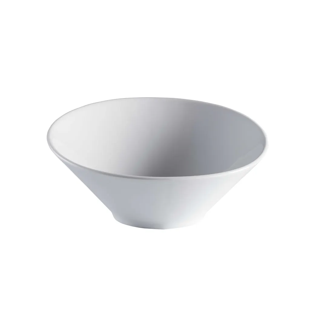 GET PA1101807506 Slanted Round Bowl, 9-2/3" Dia., 28.7 Oz., Porcelain, Reactive Glaze, Bright White