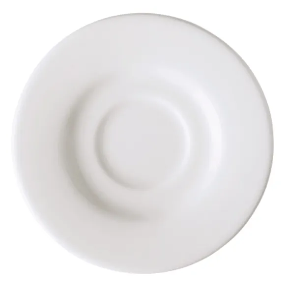 GET PA1101900324 Tea/Bouillon Saucer, 6-1/2" Dia., Rolled Edge, White Porcelain, Safe, 1 Dozen