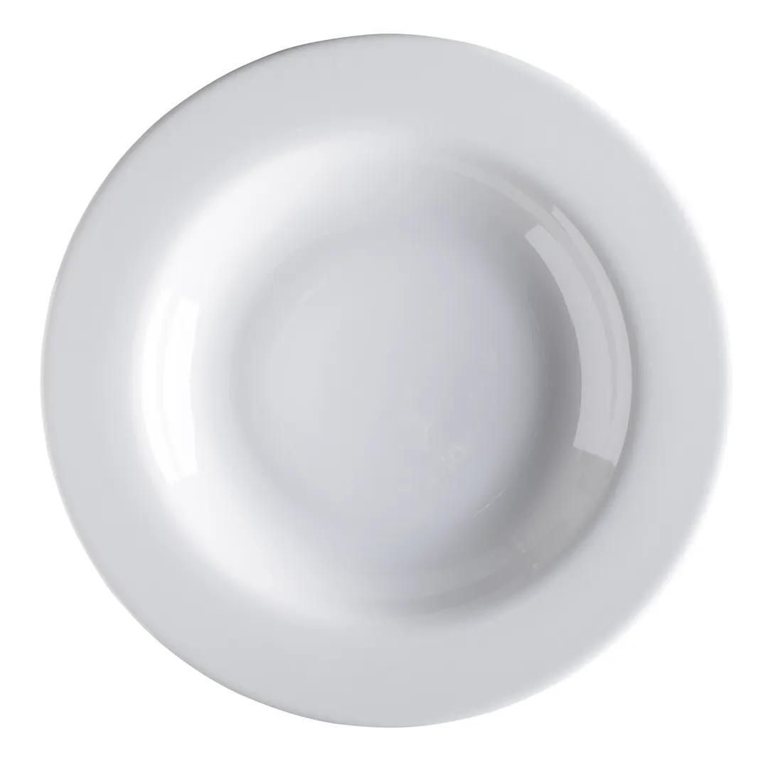 GET PA1101903912 Pasta Bowl, 18.8 oz (12" Dia) Porcelain White Rim Microwave Safe 380°F - Dozen
