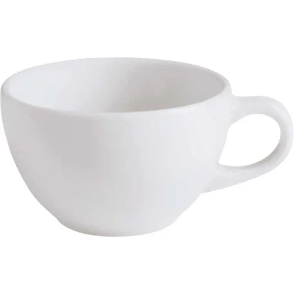 GET PA1101904424 Tea Cup, 8.8 oz, 5" White Porcelain, Rolled Edge Finish - 1 Dozen