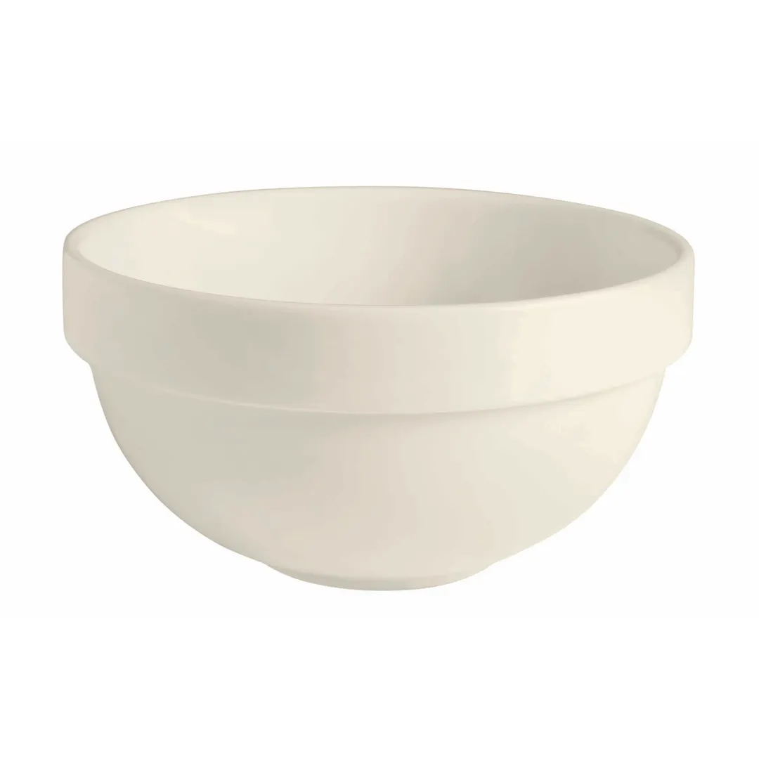 GET PA1101905412 - 45 Oz 7" Porcelain Salad Bowl, White, Rolled Edge, Oven Safe 380°F - 1 Dozen