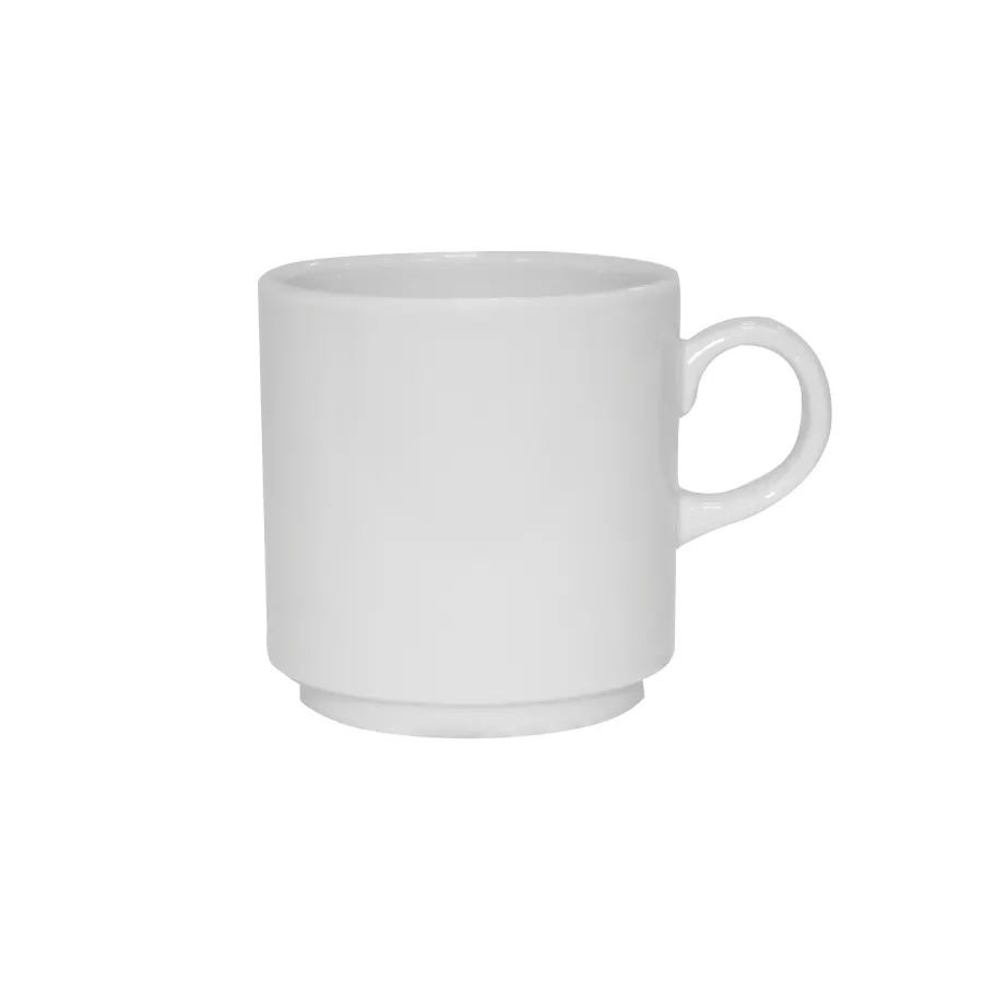 GET PA1101906324 - 9.1 Oz White Porcelain Mug, 4"-1/4, Rolled Edge, Microwave/Oven Safe 380°F - Dozen
