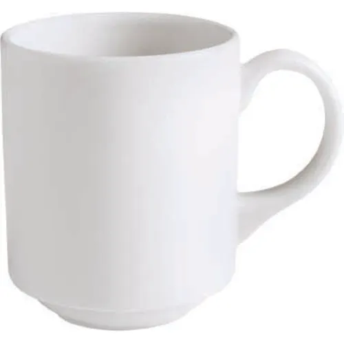 GET PA1101906424 Mug - 11.5 Oz 4.5" White Porcelain, Edge, Stackable, Microwave Safe - Dozen