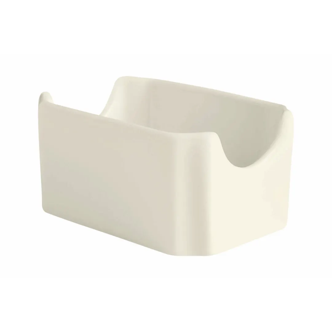 GET PA1101909112 Sugar Packet Holder, 4"x3" Porcelain White, Rolled Edge, Safe to 380°F - Dozen