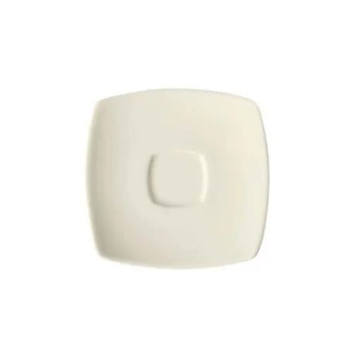 GET PA1101910124 Espresso Saucer, 5-1/8" Square Rolled Edge, Porcelain Bright White - 1 Dozen