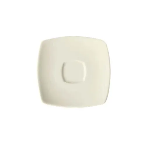 GET PA1101910324 Espresso Saucer, 6.5", Square, Rolled Edge, Porcelain, Bright White - 1 Dozen