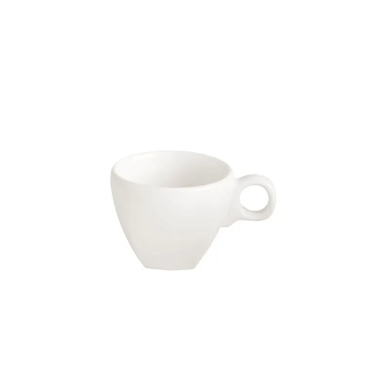 GET PA1101914224 Tea Cup, 8 Oz (4‑1/4”), White Porcelain, Edge, Handle, Microwave Safe - 1 Dozen