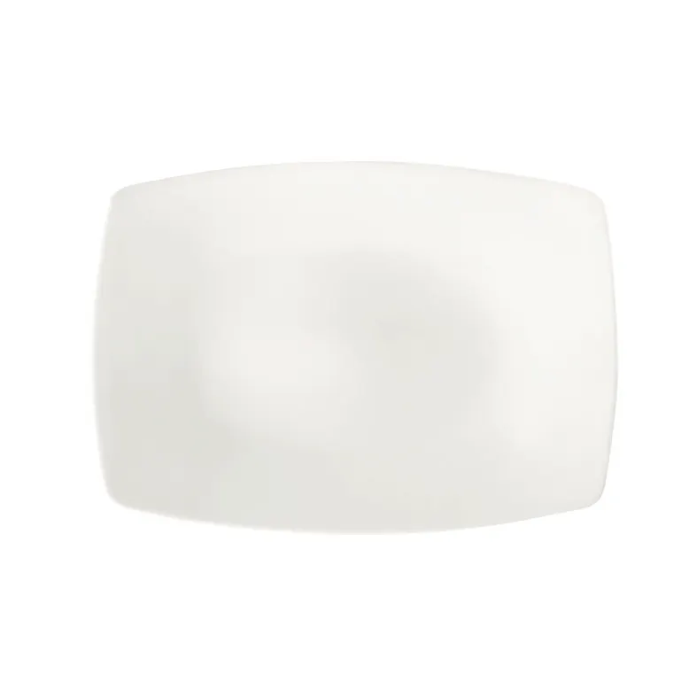 GET PA1101917812 Rect Porcelain Platter 13" X 9" Rolled Edge White Resist Microwave Safe - 1 Dozen