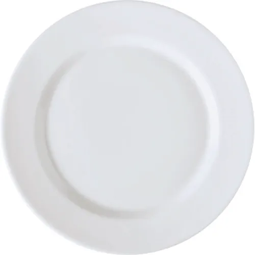GET PA1101921524 Plate, 6-1/2" Round, Rolled Edge, Scratch/Chip Resistant Porcelain White, 1 Dozen