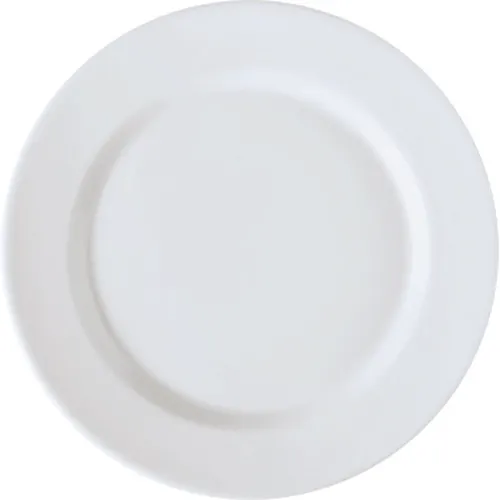 GET PA1101922524 10" Round Porcelain Plate RolledEdge White ScratchRes MW/DW/O Safe 380°F - Dozen