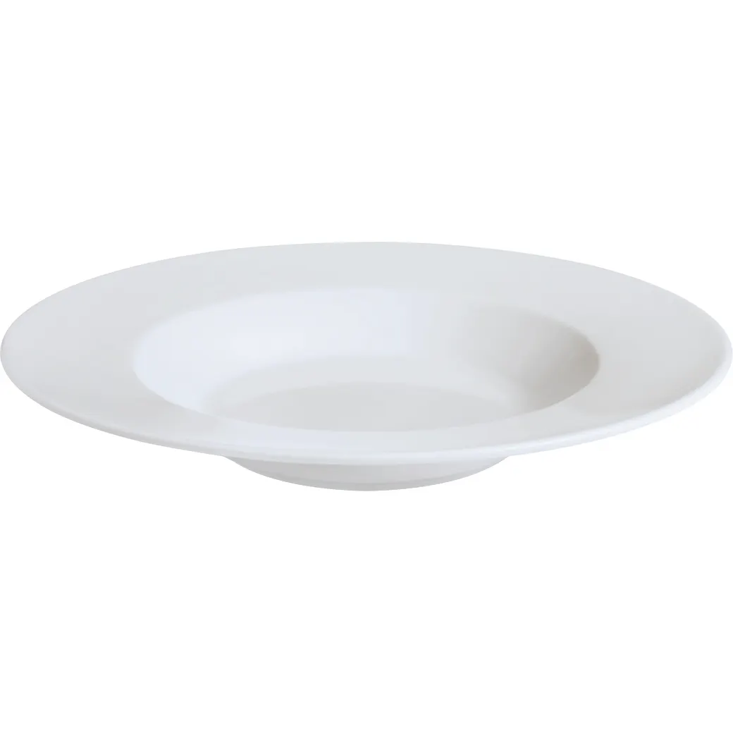 GET PA1101923706 Pasta Bowl, 12-3/4" Dia, 23.3 Oz, Porcelain, Bright White, Rimmed, Dishwasher Safe
