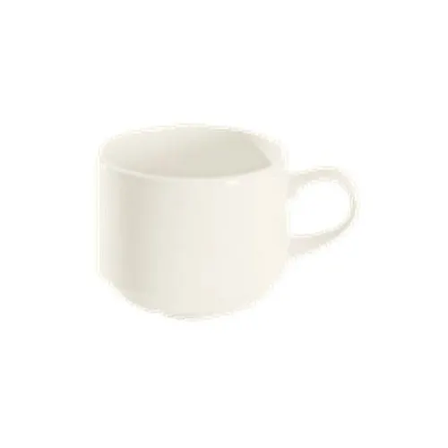 GET PA1101924324 Tea Cup, 7.8 Oz, 4.5" Handle/RolledEdge White Porcelain Microwave 380°F - 1 Dozen