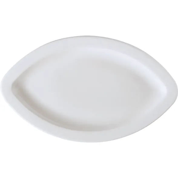 GET PA1101927812 Porcelain White Oval Platter 12‑3/4" x 7‑3/4", Rolled Edge, Microwave Safe- 1 Dozen