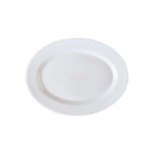 GET PA1101937806 - Oval 15" x 11" Porcelain Platter, Bright White, Scratch-Resistant, Microwave Safe