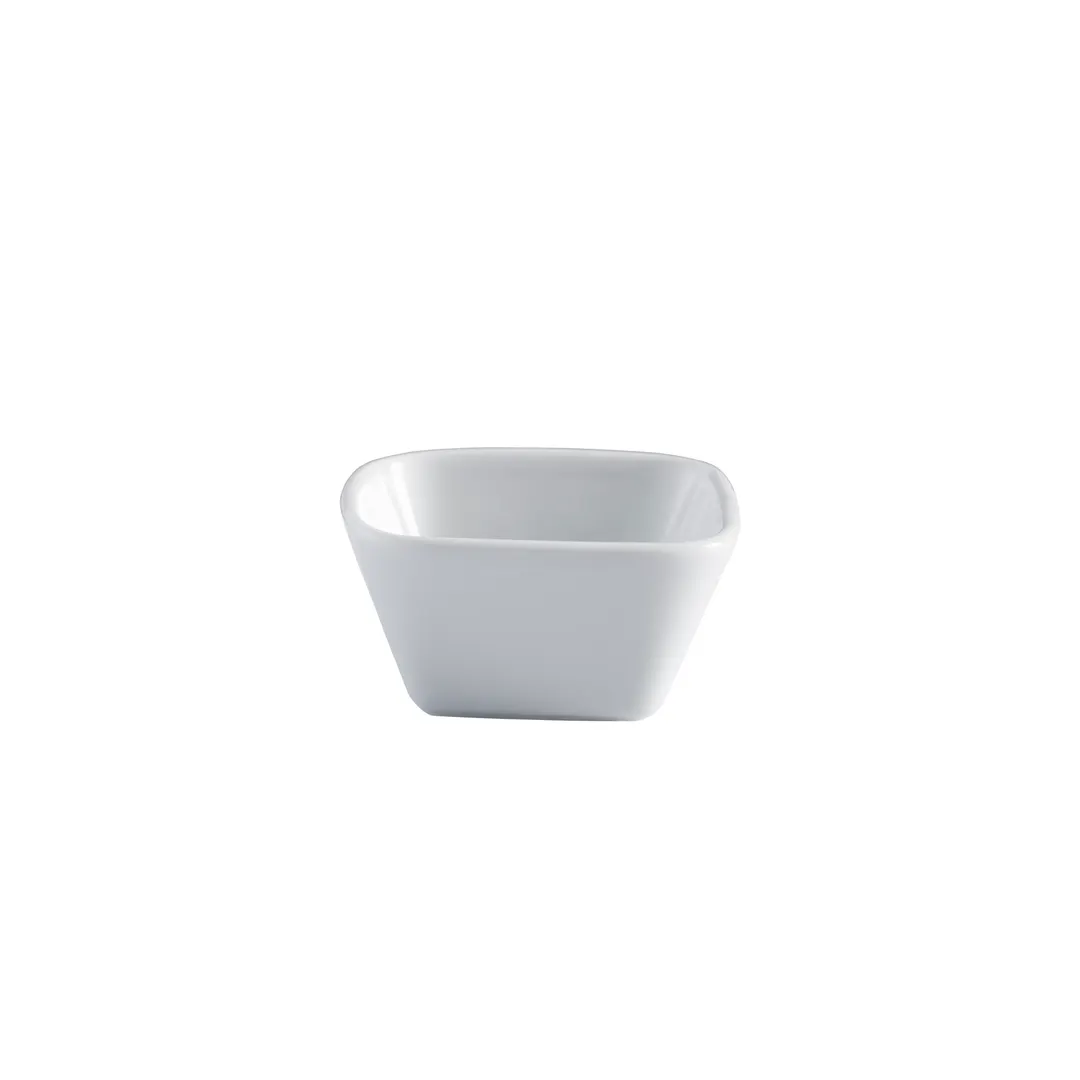 GET PA1101977024 3-1/5 Oz. Sauce Bowl, 3" Square, Porcelain, White Microwave/Dishwasher Safe 1 Dozen