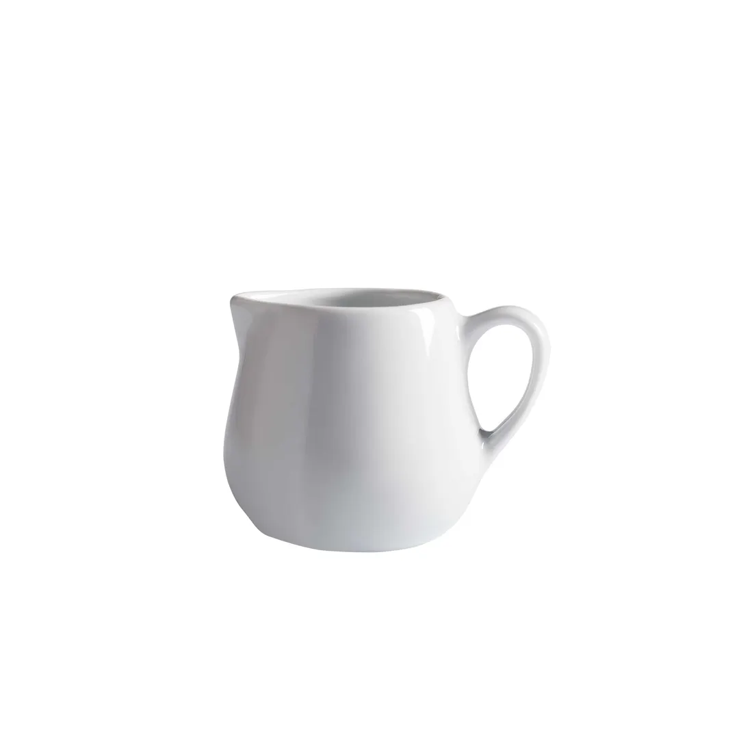 GET PA1101979224 Creamer Pitcher, 3 Oz., 2-1/2", Porcelain White, With Handle - 1 Dozen