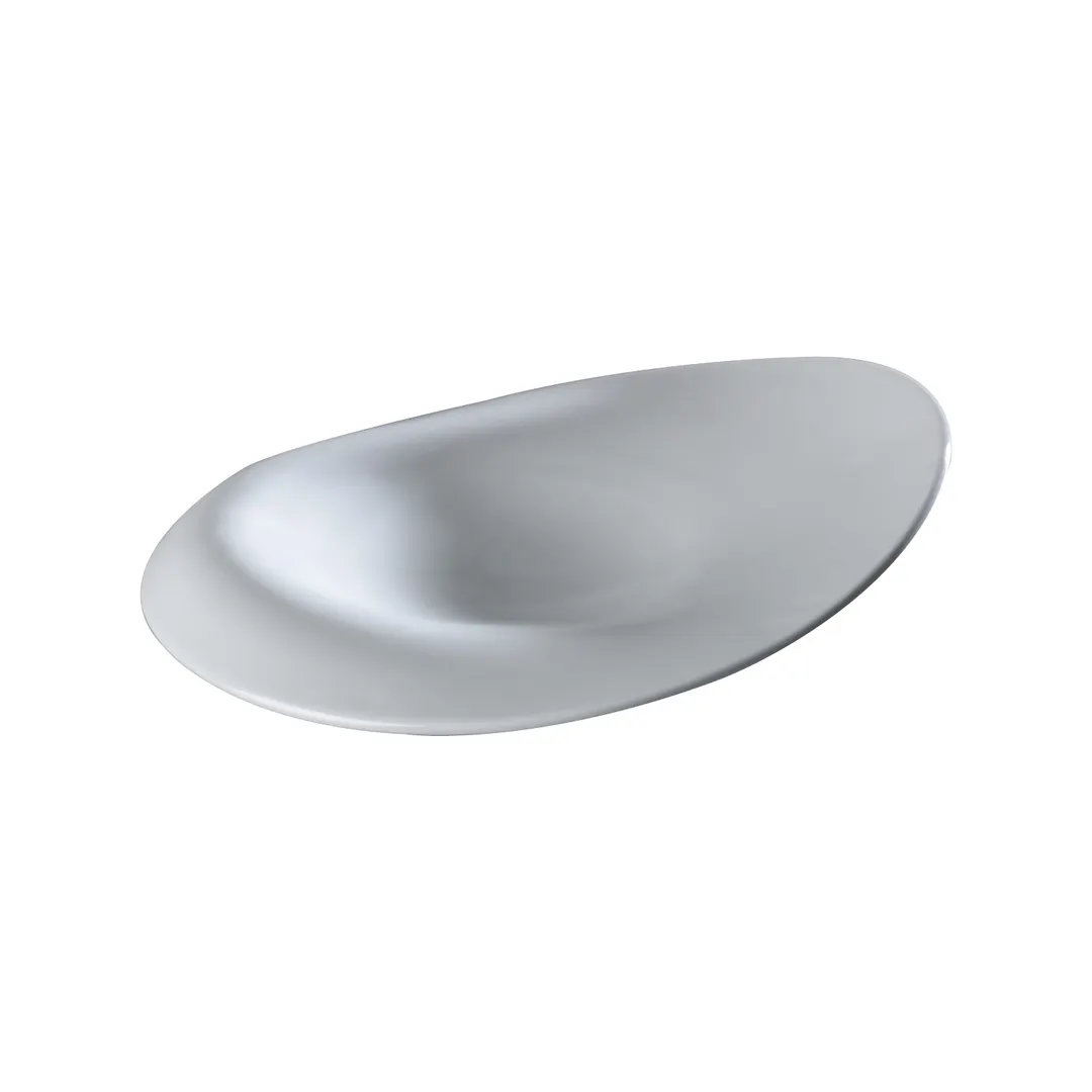 GET PA1101982606 Plate – 10-6/7" Slanted Porcelain White Scratch-Resistant Safe to 380°F - Dozen