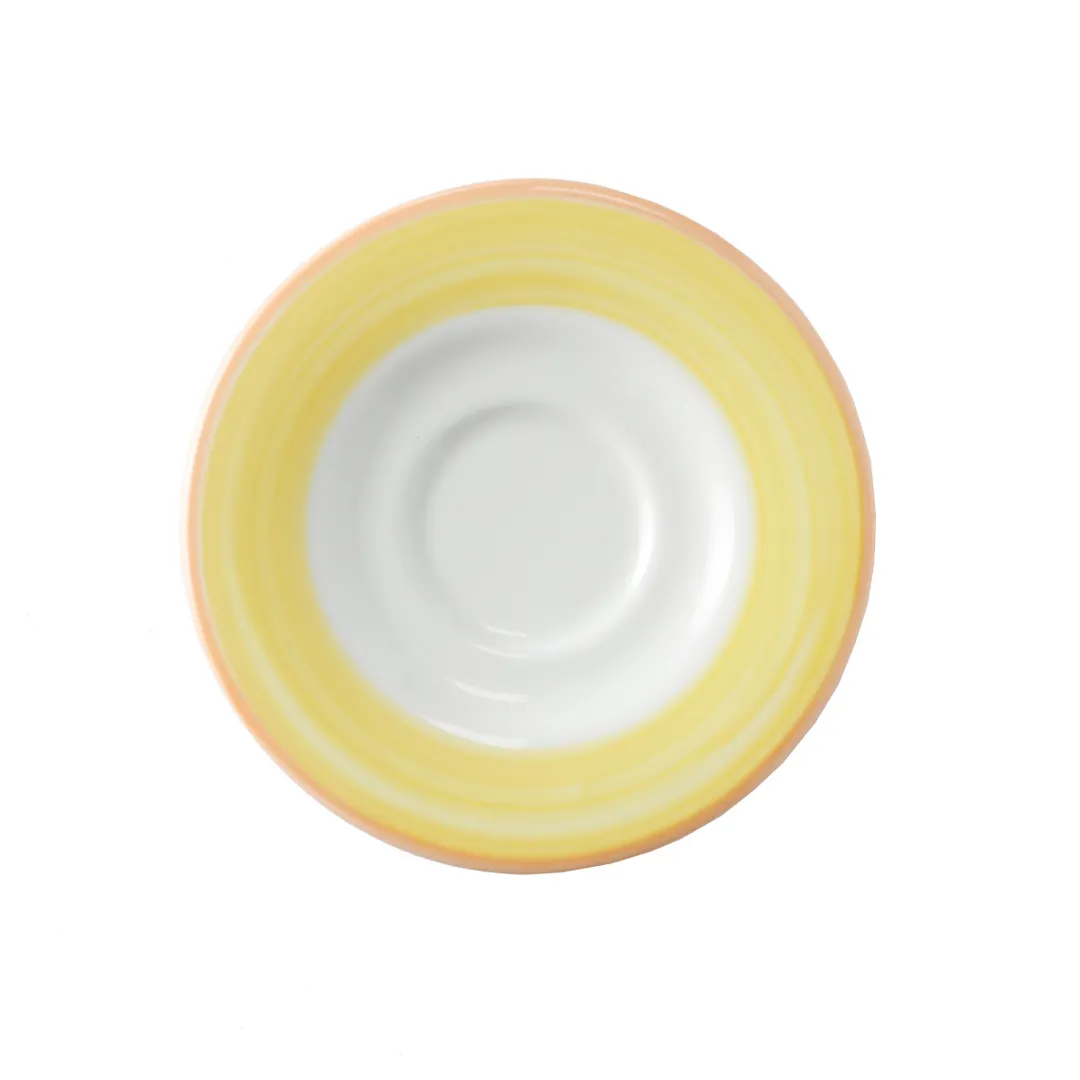 GET PA1600900124 Coffee/Espresso Saucer, 5", Porcelain, Orange, Microwave, Oven Safe 380°F - Dozen