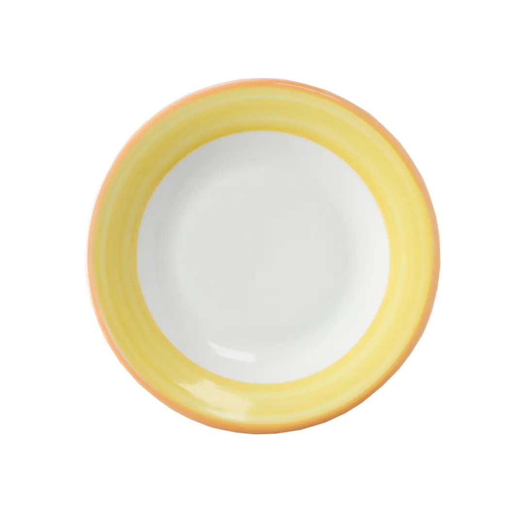 GET PA1600901524 Plate – 7-1/4" Porcelain, Orange Edge, Scratch‑Resist, Oven Safe 380°F – Dozen