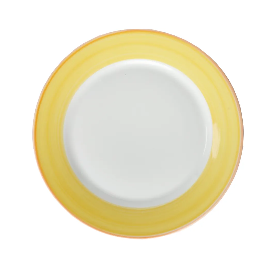 GET PA1600902524 10" Round Porcelain Rolled Orange Edge SR 380°F Micro/Dish Safe - 1 Dozen