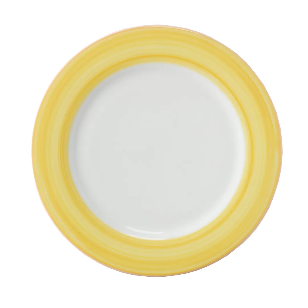 GET PA1600902724 10-5/8" Round Porcelain Plate, Orange Rolled Edge, Color, Scr‑Ch, M/D 380°F - Dozen