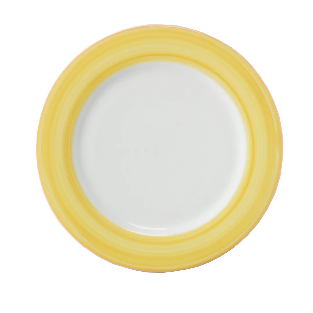 GET PA1600902912 12"¼ Porcelain Plate Orange Edge, Scratch/Chip Resistant, Oven Safe 380°F - Dozen