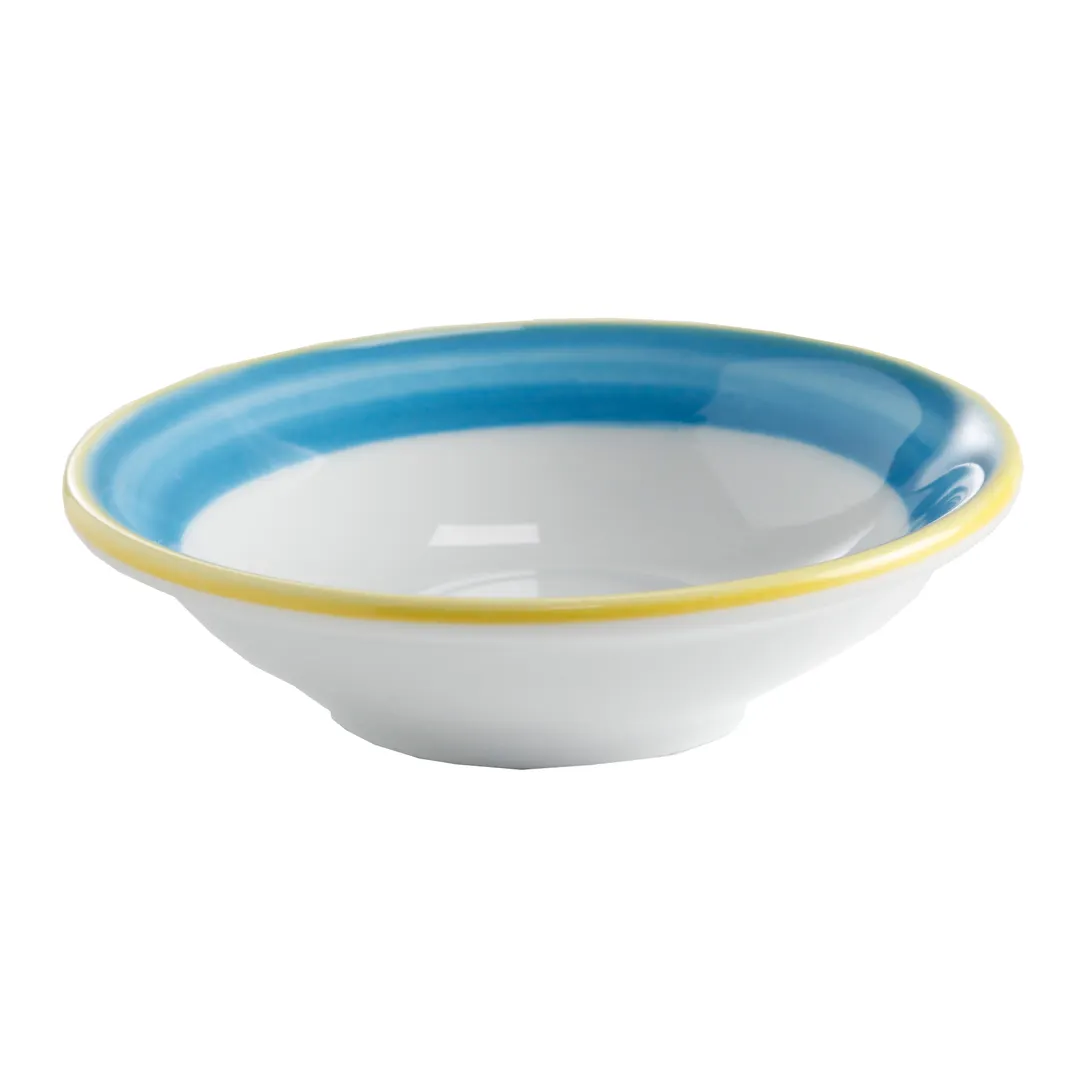 GET PA1601703724 Grapefruit Bowl, 10oz, 6-1/2" Porcelain, Yellow Edge/Corona/Calypso/Blue - 1 Dozen