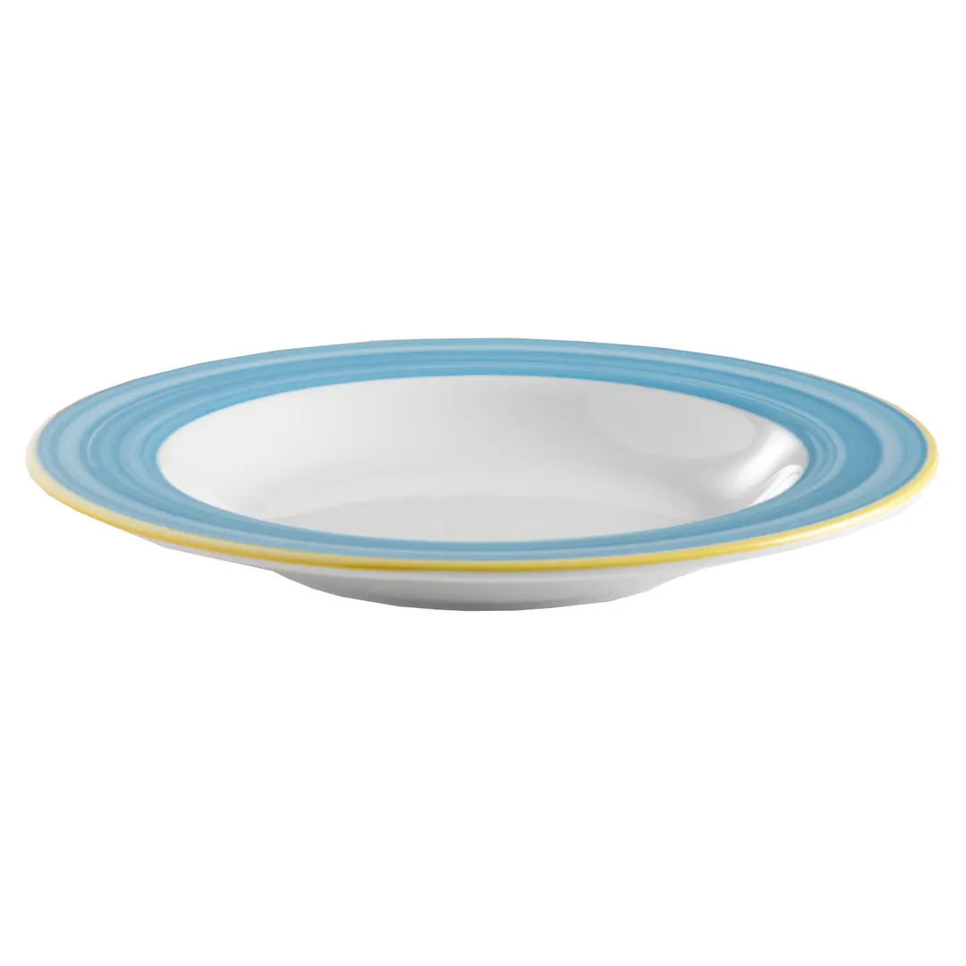 GET PA1601903912 Pasta Bowl, 12" 18-4/5 Oz, Round Porcelain, Yellow/Corona/Calypso/Blue - Dozen