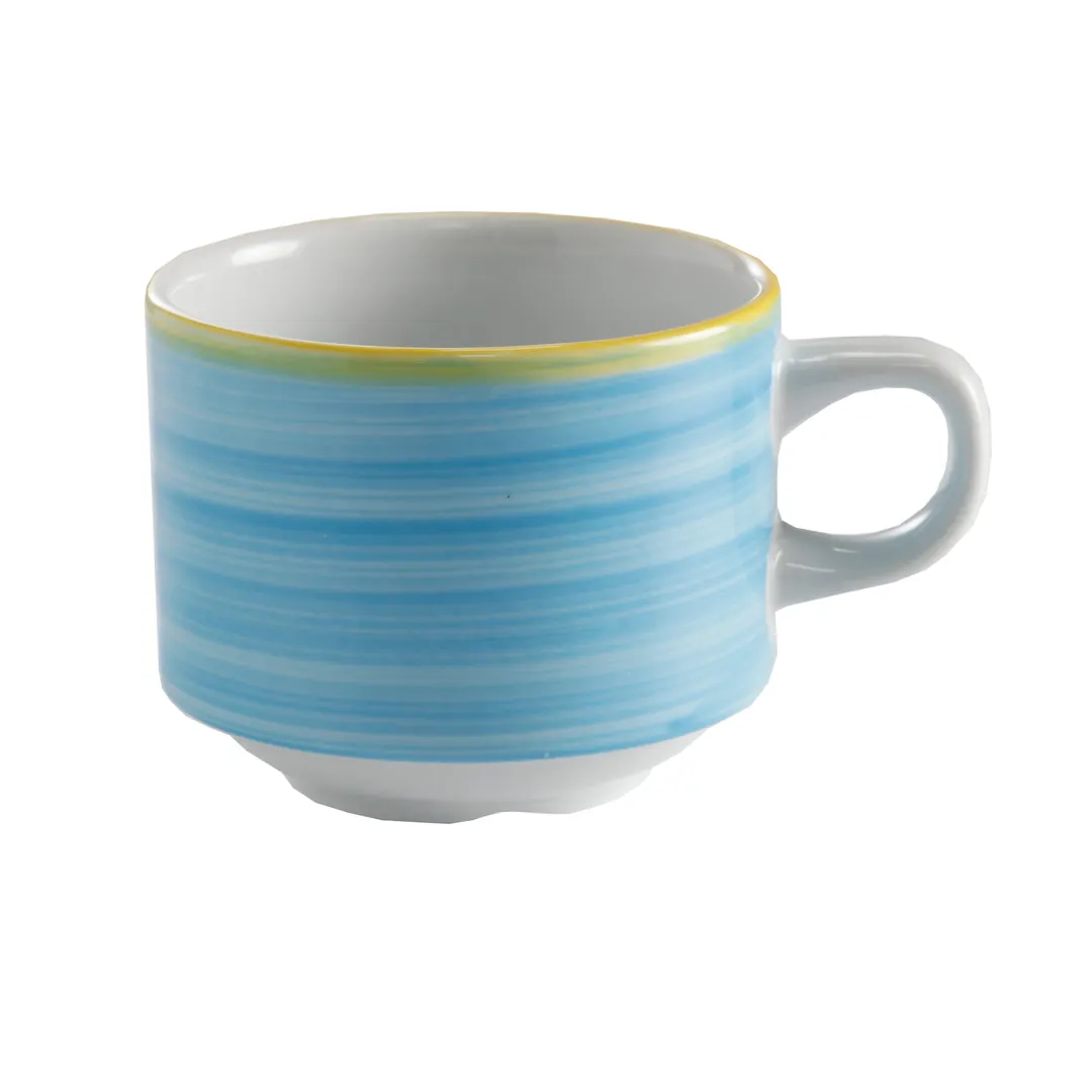 GET PA1601904024 Espresso Cup 2-9/10oz, 3-3/4" Microwave/Dishwasher Safe, Stackable, Blue - Dozen