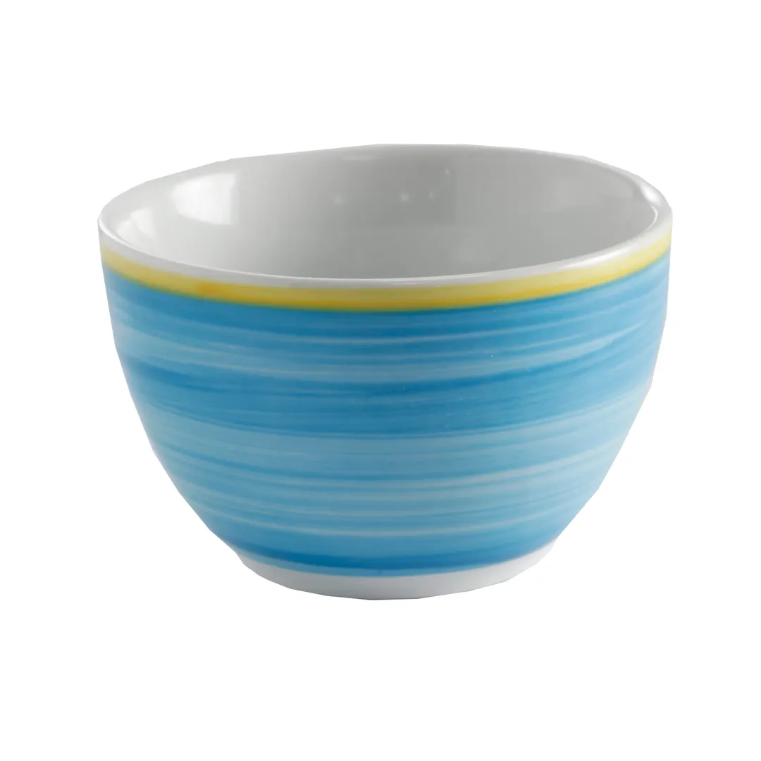 GET PA1601904524 Bouillon Cup, 8 oz, 4" Dia, Porcelain Yellow Edge Microwave/Oven Safe380°F - 1 Dozen