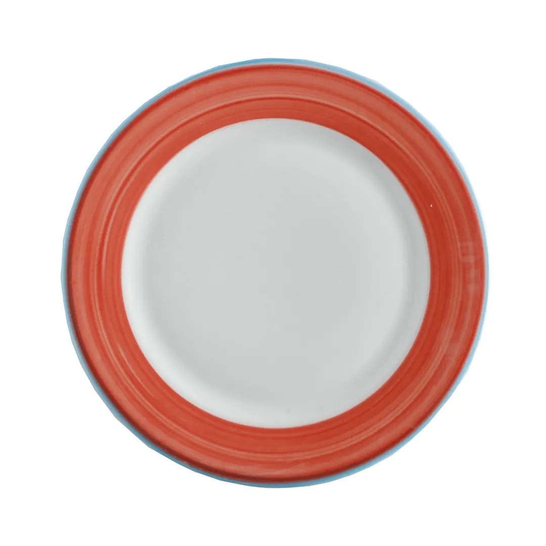 GET PA1602902524 10" Round Plate, Blue Edge, Resistant Microwave/Dishwasher Safe Oven Safe – 1 Dozen