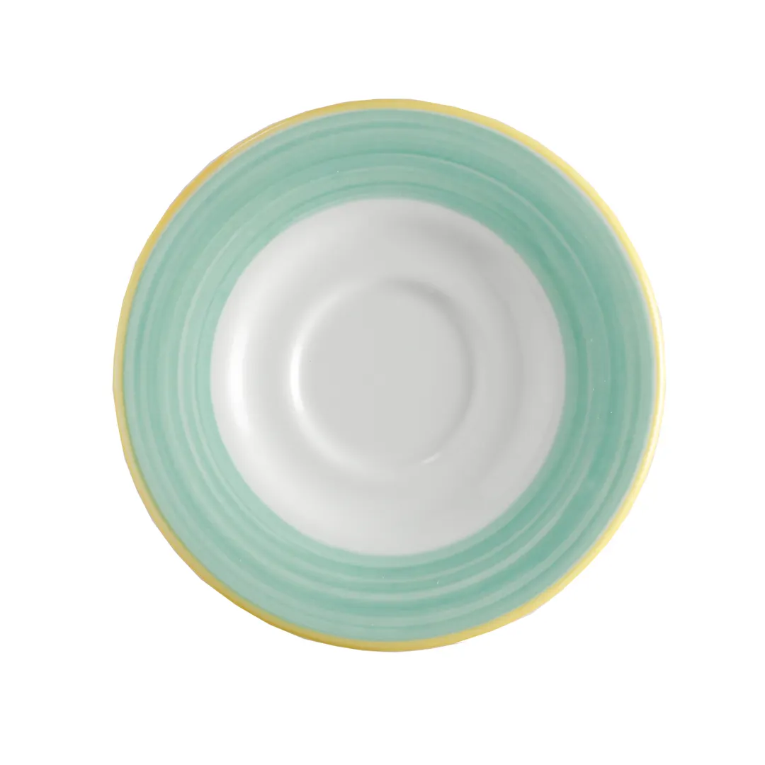 GET PA1603900124 Coffee Espresso Saucer, 5" Dia., Scratch-Resistant, Porcelain, Yellow - 1 Dozen
