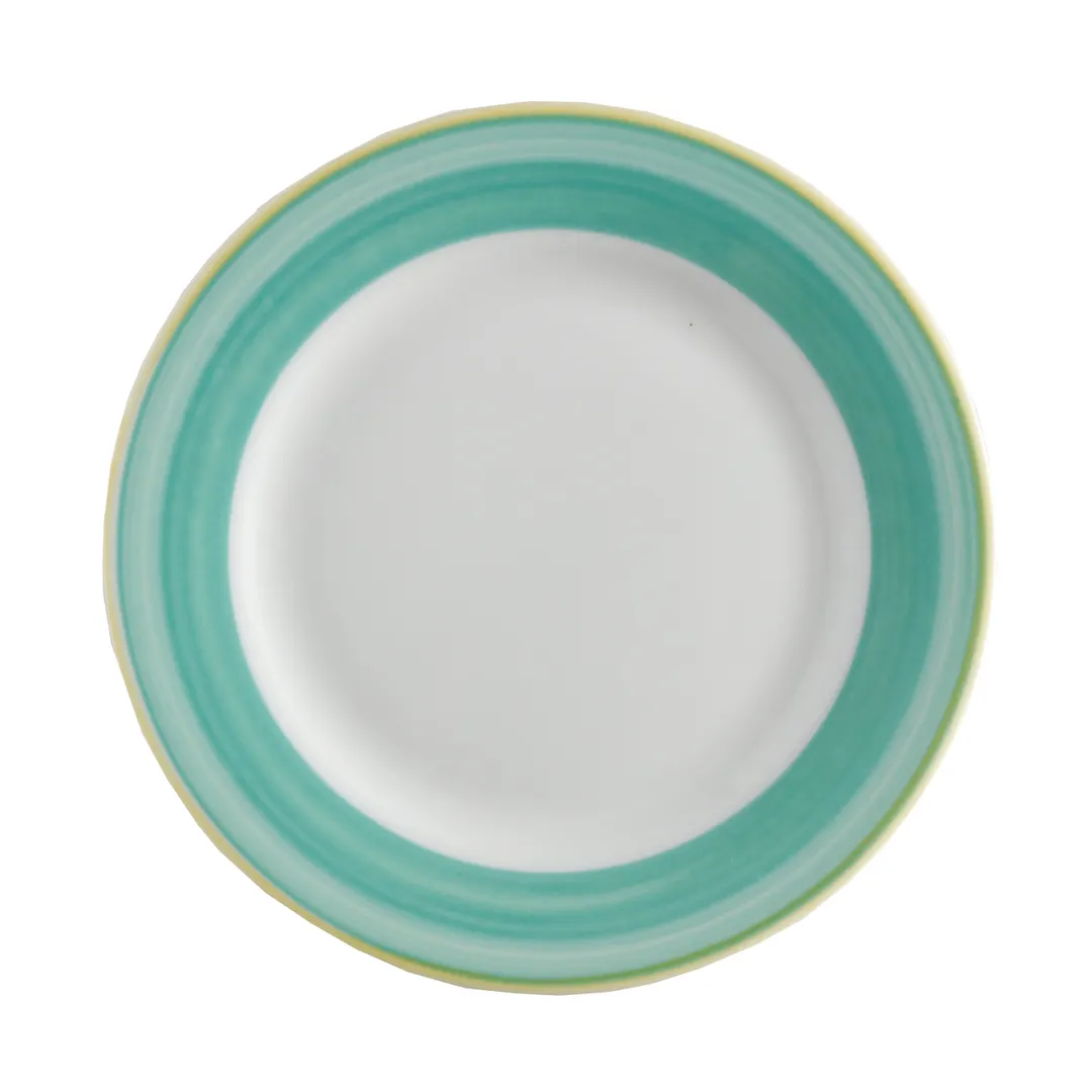 GET PA1603902024 8" Round Porcelain Yellow Rolled Edge Colors Scratch‑Res Microwave 380°F - Dozen