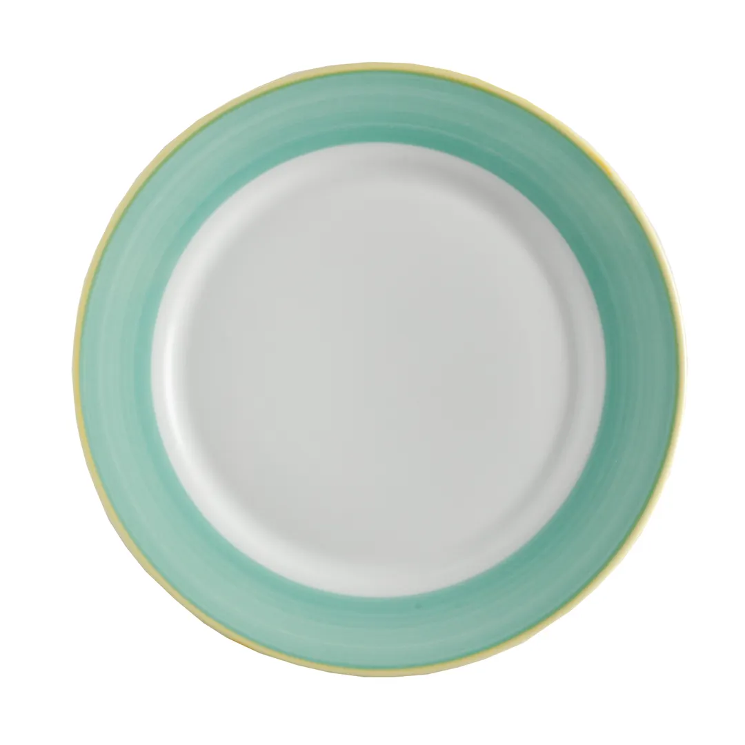 GET PA1603902524 10" Round Porcelain Plate Yellow Rolled Edge Scratch‑Res Oven Safe 380°F - 1 Dozen