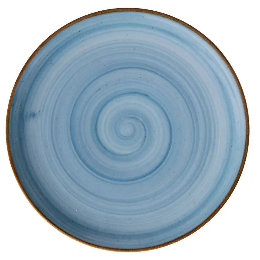 GET PA1604712324 9" Porcelain Plate, Blue Corona, Coupe Rim Rolled MW/DW Safe Oven 380°F - Dozen