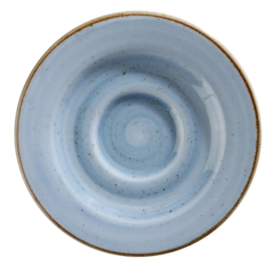 GET PA1604900124 Coffee/Espresso Saucer, 5" Round, Rolled Edge, Porcelain, Corona Blue - Dozen