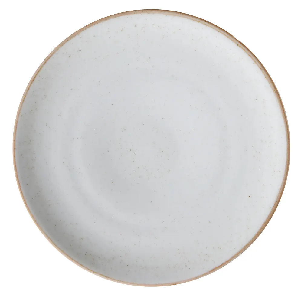 GET PA1605712324 9" Round Coupe Rim Porcelain Plate, Beige, Rolled Edge - 1 Dozen